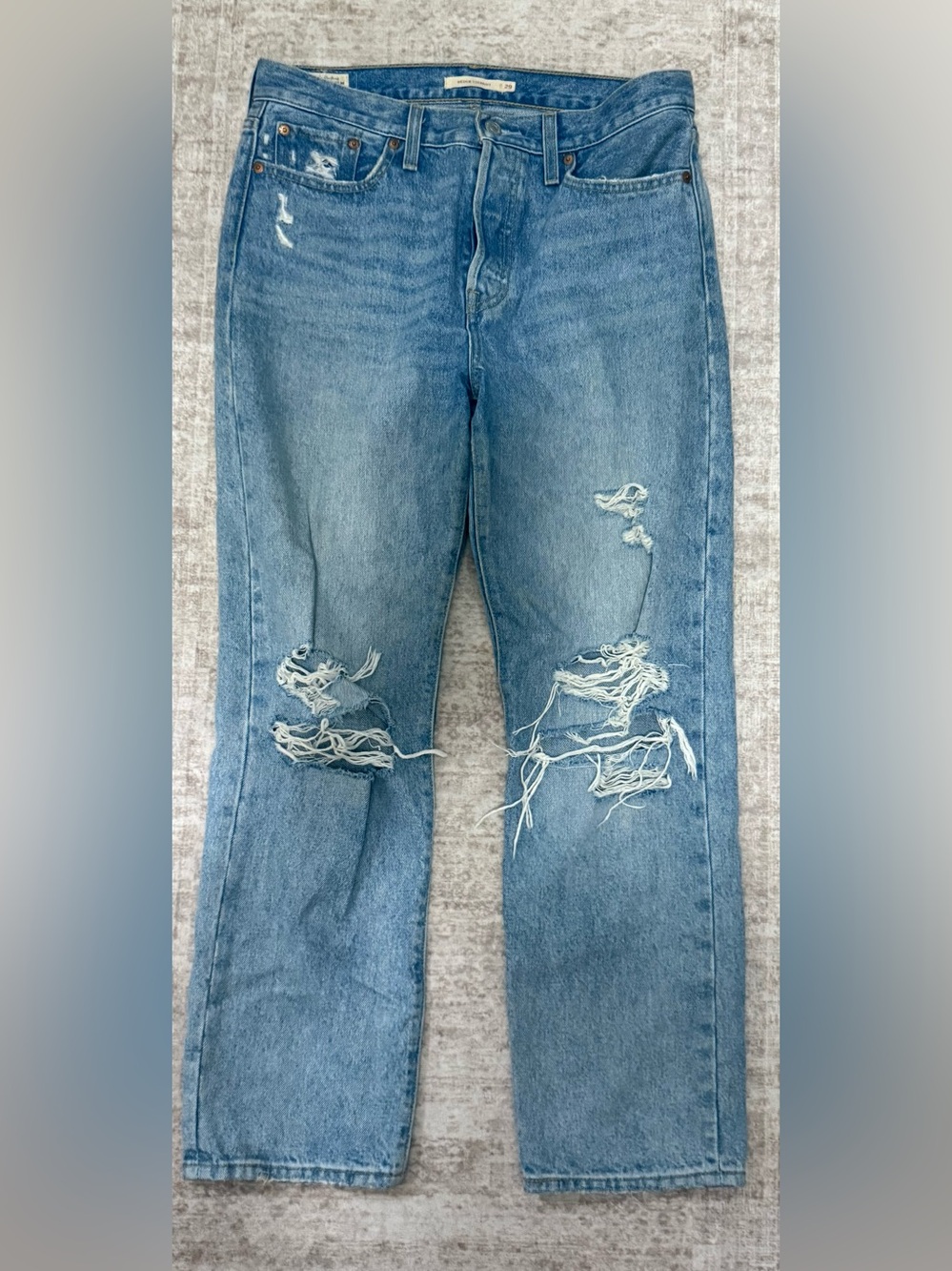 Levi's Light Blue Distressed Boyfriend Jeans